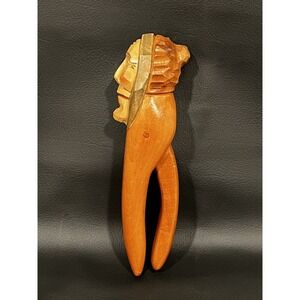 Vintage Carved Wooden Head NUTCRACKER Figural Man " 9" ~ CREEPY & FUN